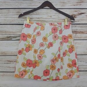 Ann Taylor Loft Small Floral Cotton Skirt